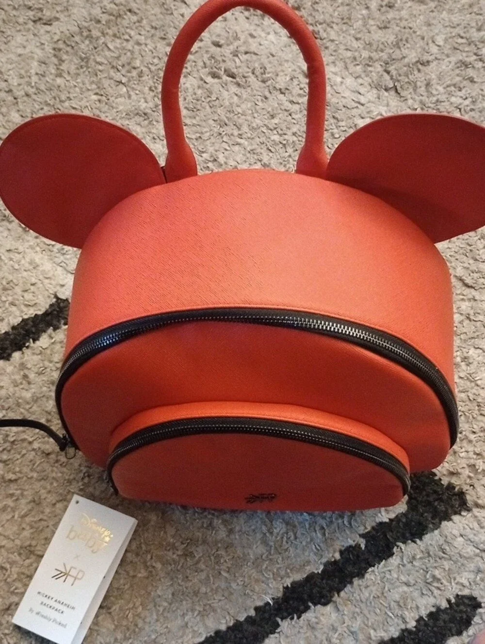 Bright Disney Baby Orange Mickey Ear Backpack with Logo
